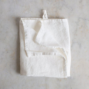 HANDMADE LINEN KITCHEN TOWEL IN OFF-WHITE