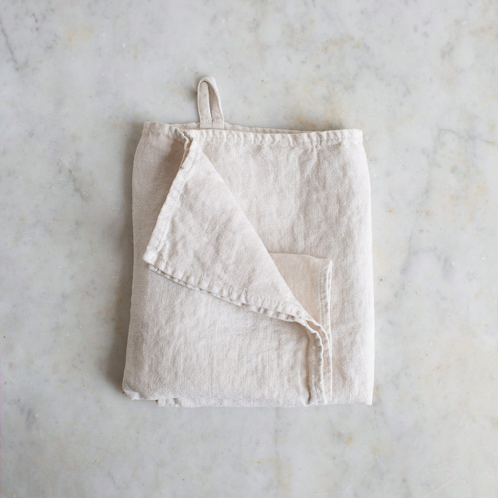 Cream white linen kitchen towels handmade. Thick waffle linen dish towels.  Eco-friendly linen tea towels small and medium.