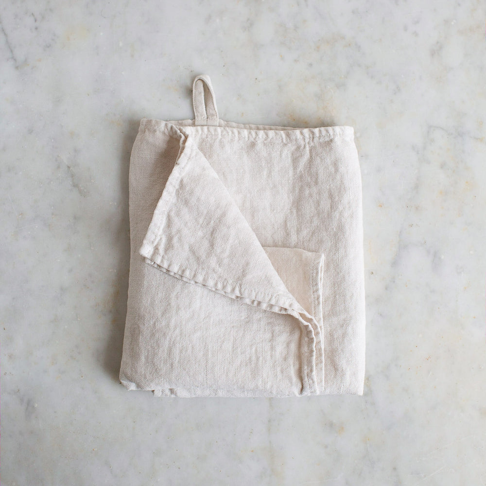 HANDMADE LINEN KITCHEN TOWEL IN WARM WHITE – Ellei Home