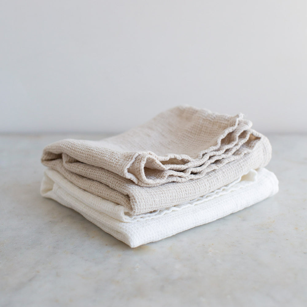 HANDMADE LINEN KITCHEN TOWEL IN WARM WHITE – Ellei Home