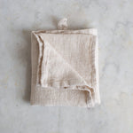 HANDMADE WAFFLE LINEN KITCHEN TOWEL IN WARM WHITE