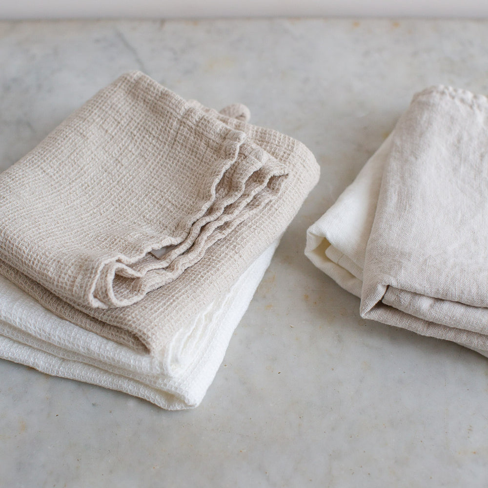 HANDMADE LINEN KITCHEN TOWEL IN WARM WHITE – Ellei Home