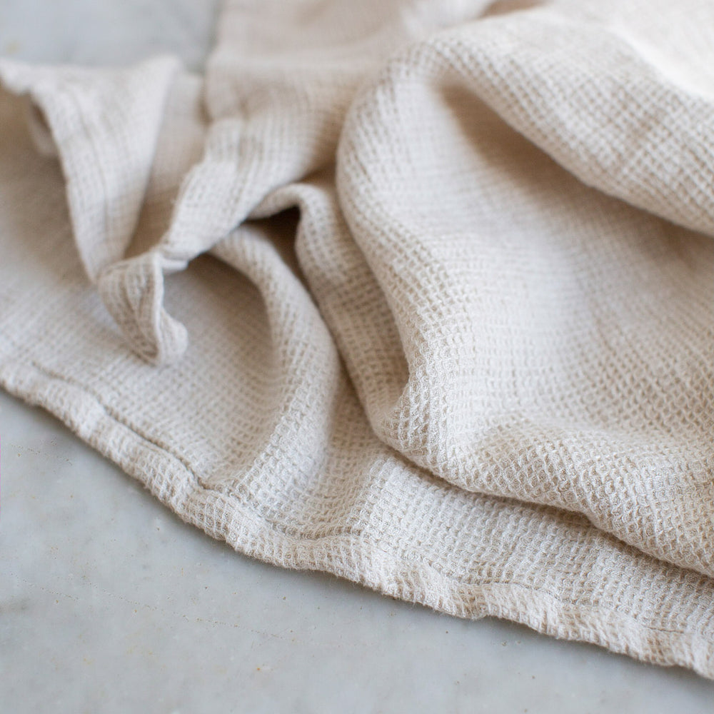 Stonewashed Soft Cotton Waffle Knit Hand Towels