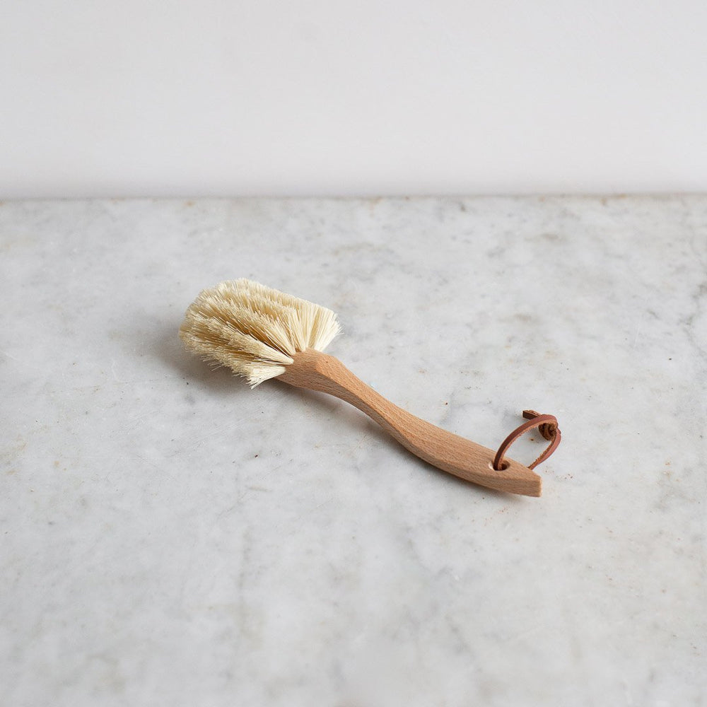 natural brush for dishes with handle 