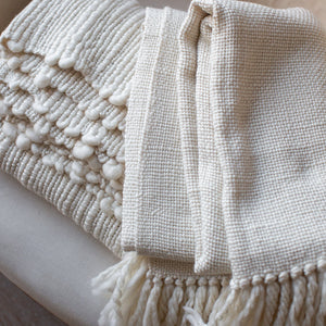 
            
                Load image into Gallery viewer, chunky textured handmade merino wool blankets 
            
        