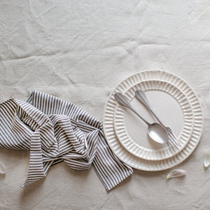 
            
                Load image into Gallery viewer, ORGANIC COTTON AND HEMP NAPKIN SET IN TICKING
            
        